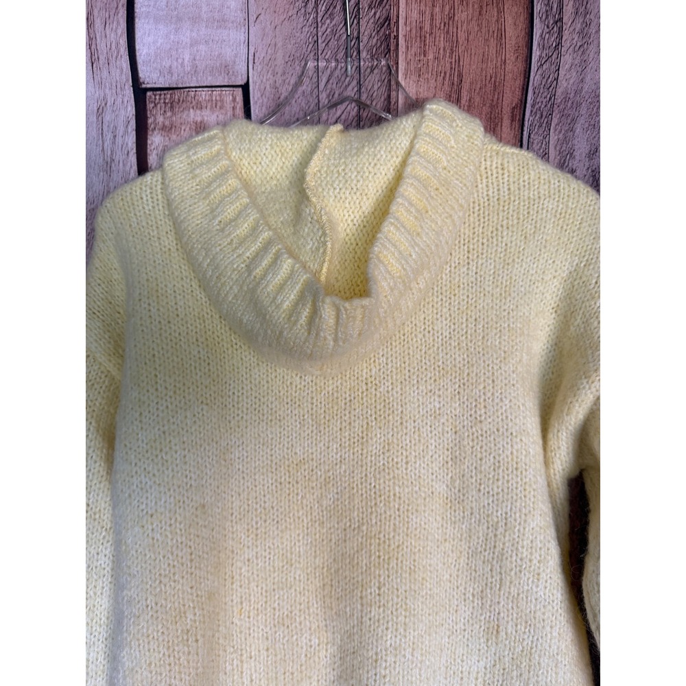 Pilcro Hooded Sweater Chunky Knit Butter Yellow Cozy XS Winter Neutral NWT Flaw - Picture 5 of 11